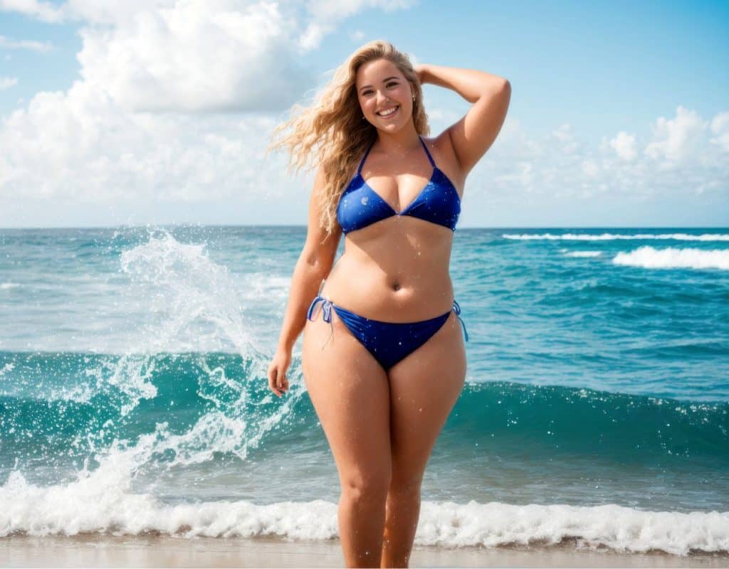 bikini de couleur pour femme ronde